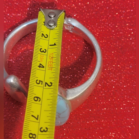 Robert Lee Morris (RLM) Hinged Bangle Soho Turquoise Silver Plate Bracelet - Picture 13 of 13